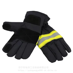 隔热阻燃02消防手套 加厚款涤棉黑色五指手套 灭火救援手部防护