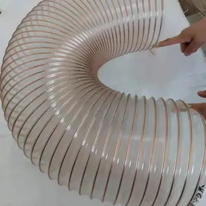 pu聚氨酯钢丝风机管道风管排风吸尘管软管工业吸尘木工风机管道