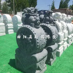 复古石墩***吉祥景区园林石雕门墩抱鼓石鼓墩酒店门档摆件仿古