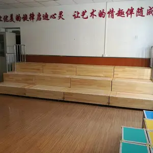 校园音乐教室三层木质伸缩活动舞台合唱台阶 四层木质抽拉式合唱台