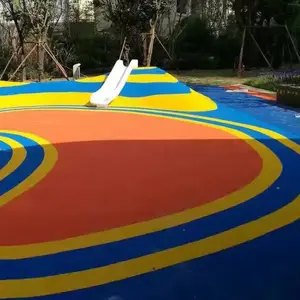 龙岩公园游乐场塑胶地坪施工_小区游乐场地面施工_足球场EPDM填充颗粒_能冠工程施工