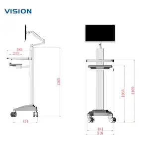 VISION YG|多功能电脑落地移动推车 诊所/ICU/科室专用OEM/ODM定制