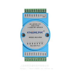 NLK-4504工业级导轨式1路RS232/485转4路RS485光电隔离集线器 1分4