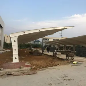 钢架白色篷布车棚价格，钢结构白色顶棚车棚叫什么？