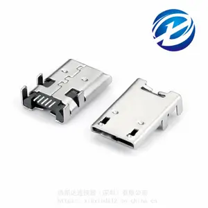 加长micro usb 5p母座 斜口 四脚插板7.2 斜边 加长11.38