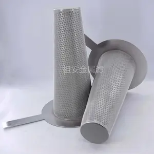 高低接管平底蓝式过滤器 304不锈钢网孔金属异型斜篮滤