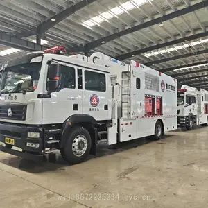 重汽汕德卡应急防汛抢险车 大流量排水 折臂吊一体化
