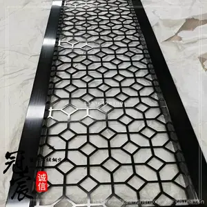 定制不锈钢镂空雕花屏风 酒店KTV办公彩色钛金玫瑰金屏风定制