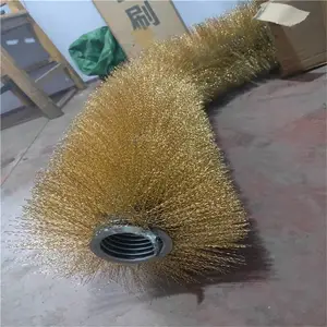 浙江丽水市 钢丝刷辊镀铜除锈钢丝刷 砖厂滚筒筛解决筛网堵眼