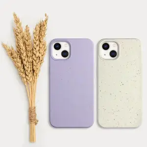 环保可降解手机壳适用于 iPhone 11、12、13、14 15 16 17 小麦秸秆柔软保护壳，可生物降解、可堆肥的手机壳