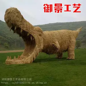 景观稻草工艺品 手工编织大型雕塑稻草动物稻草人 稻草绳稻草帘稻草屋模型