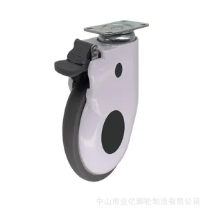 5寸包壳TPR平底刹车静音款 病床脚轮 医用推车脚轮 ABS推车脚轮 静音轮