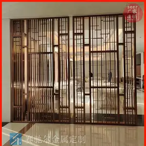供应清江浦区美发店金属焊接屏风隔断墙量尺安装 门厅不锈钢灰钢壁龛加工定制