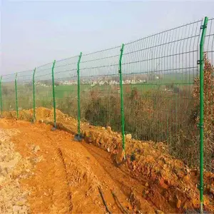 公路护栏网道路隔离网 盛景镀锌浸塑钢丝网园林围栏网供应