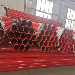 红色涂塑钢管 矿用双抗涂塑管 消防用涂塑直缝管 恒运管道