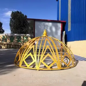 铁艺凉亭帽欧式圆亭穹顶镂空花型铁艺亭子帽公园小区景观亭顶盖宝顶grc构件