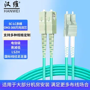 汉维(HANWEI)光纤跳线电信级万兆300多模双芯光纤跳线 HW-SC-LC-MM-3M