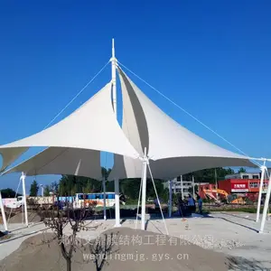 山西晋城膜结构景观亭,张拉膜景观棚厂家