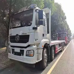 东风前4后8平板车 陕汽大型设备运输车 平板运输拖车