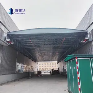 空地临时仓库活动雨棚 带轨道电动推拉篷 自动开合