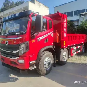 国六东风华神t3前四后四平板自卸车,6x2东风6.8米多功能自卸车