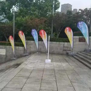奇彩 注水旗杆租赁礼宾杆会展活动场地搭建 一站式服务羽毛旗刀旗