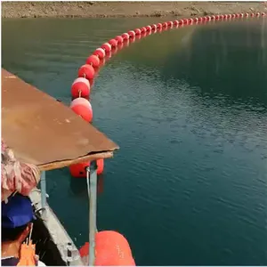 库区警示浮筒 串联式安装水面拦船索标识带浮体