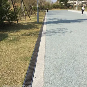中创华建 全国各地线性排水沟 装饰井盖不锈钢缝隙盖板U300路缘石适用于 步行街 别墅小区商业广场