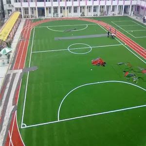 网格绿底质保PE材质幼儿园足球操场人造假草坪户外绿化楼顶隔热