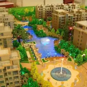 沉浸式城市规划沙盘 动态水系路网灯光展示模型