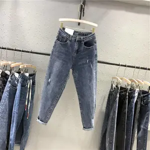 2020新款弹力牛仔裤修身小脚裤女式牛仔裤批发库存尾货清仓