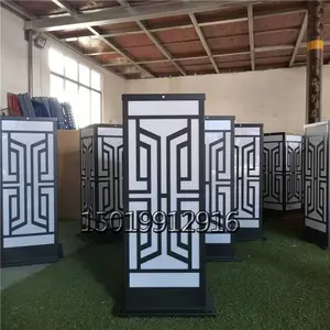 小区院子草坪灯砂黑色不锈钢立柱灯房地产示范区门口落地灯庭院景观矮柱灯