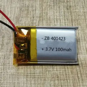 工厂直销聚合物401423锂电池100mah ,用于:智能手环 蓝牙软包