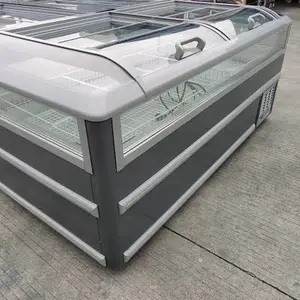 奇力冰柜商用冷冻柜超市组合岛柜大视窗无霜展示柜冷藏冷冻冰柜