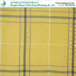 供应铜氨涤人丝格子布Cupro铜氨人丝涤格子布系列