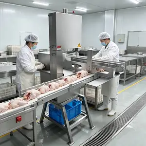 输送式整只鸡开半机 冻鲜鸡鸭劈半设备 2秒一个 禽类鸟鹅分半机