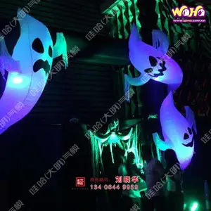 万圣节气模白色幽灵拱门酒吧发光门头装饰夜店入口通道小鬼彩虹门