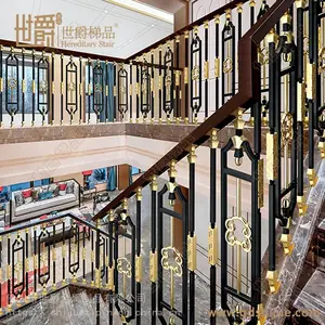 【世爵 云韵系列】新中式奢华楼梯栏杆 别墅家用铜艺楼梯扶手