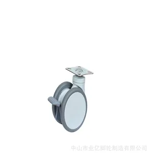 3寸双片尼龙款平底刹车静音款 仪器脚轮 医用推车轮 婴儿车脚轮