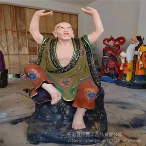正圆生产玻璃钢十八罗汉 树脂五百罗汉 贴金彩绘铜雕木雕佛像厂