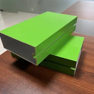 中山游乐园定制50X120绿色铝方管 凹槽铝型材吊顶