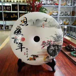 焕环祥 百年好合新婚礼品 恩爱百年平安玉扣摆件定制 鸿运当头平安扣