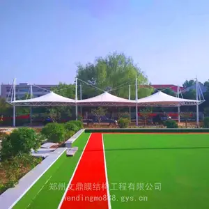 商洛张拉膜广场景观棚 体育场钢膜结构看台 操场主席台顶棚张拉膜