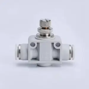 PA气管快速快插气动调节接头限流阀LSA8 4 6 10 12mm管道式节流阀