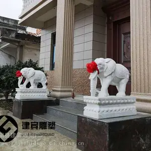 庭院别墅门口大象石雕定做石象曲阳建宾雕塑石刻大象