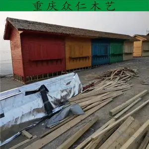 丰都木制售票亭防腐木保安亭批发 忠县景区移动售货亭木制岗亭施工安装 众仁木艺