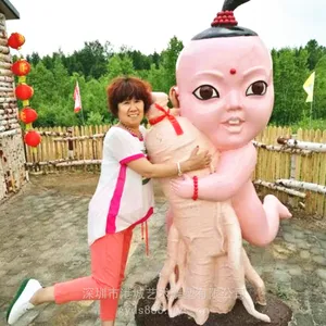 中药材娃娃雕塑 人参吉祥物玻璃钢党参动漫中医草药公仔雕塑