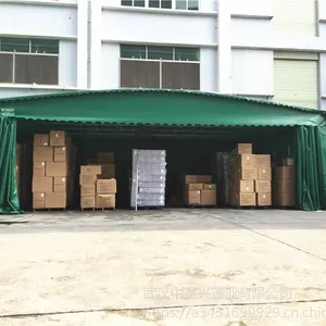 中盛蓬业批发出售各式推拉雨棚仓库遮阳篷移动式推拉雨棚汽车车棚品牌
