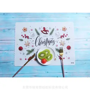 硅胶餐垫食品级防水耐热瑞奇想直销长方形隔热垫圣诞节情人节餐垫