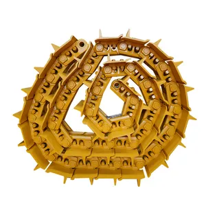 龙煤挖掘机PC200-300链轨链条履带总成 红色50t全新